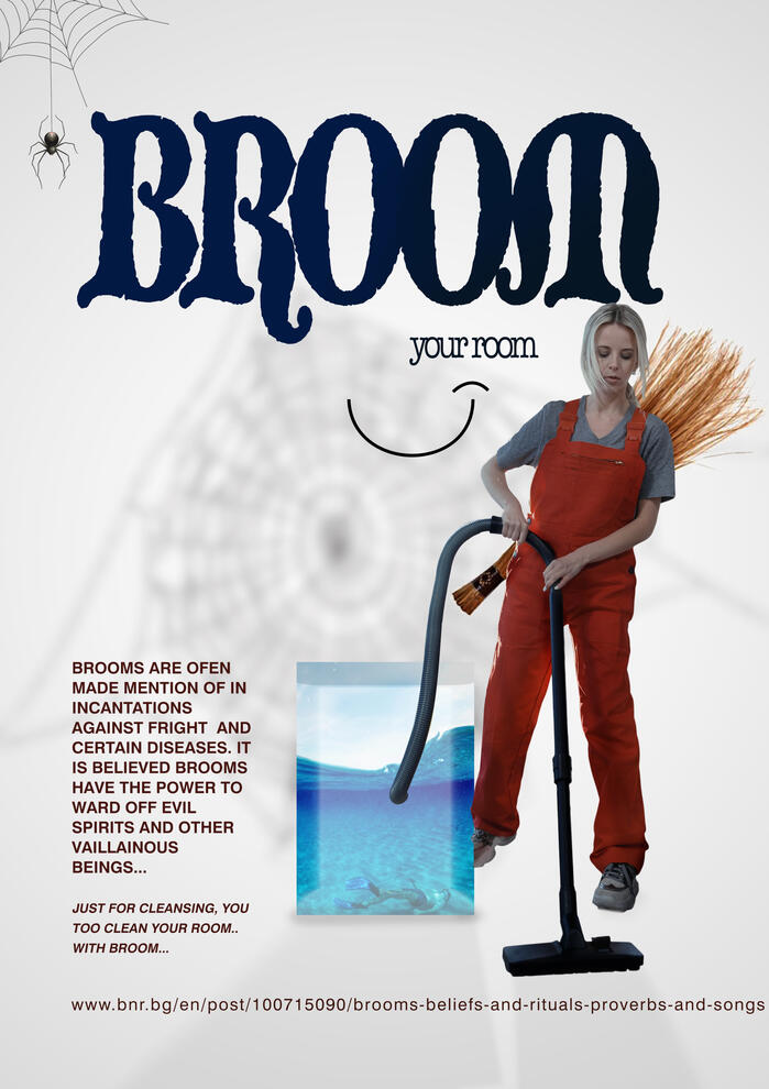 BROOM IS A POSTEER THAT ENSURES TO PASS THE MESSAGE OF CLEANLINESS IN THE HOME A SATURDAY MORNING INSPIRED POSTER